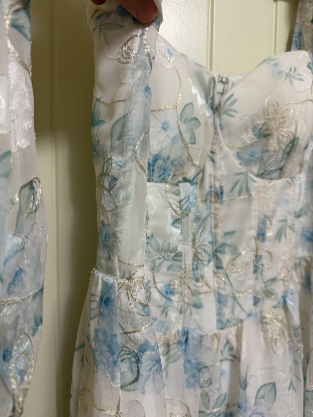 Lulu’s Decadent Charisma Ivory Floral Embroidered Bustier Mini Dress- Size Small - Picture 9 of 10